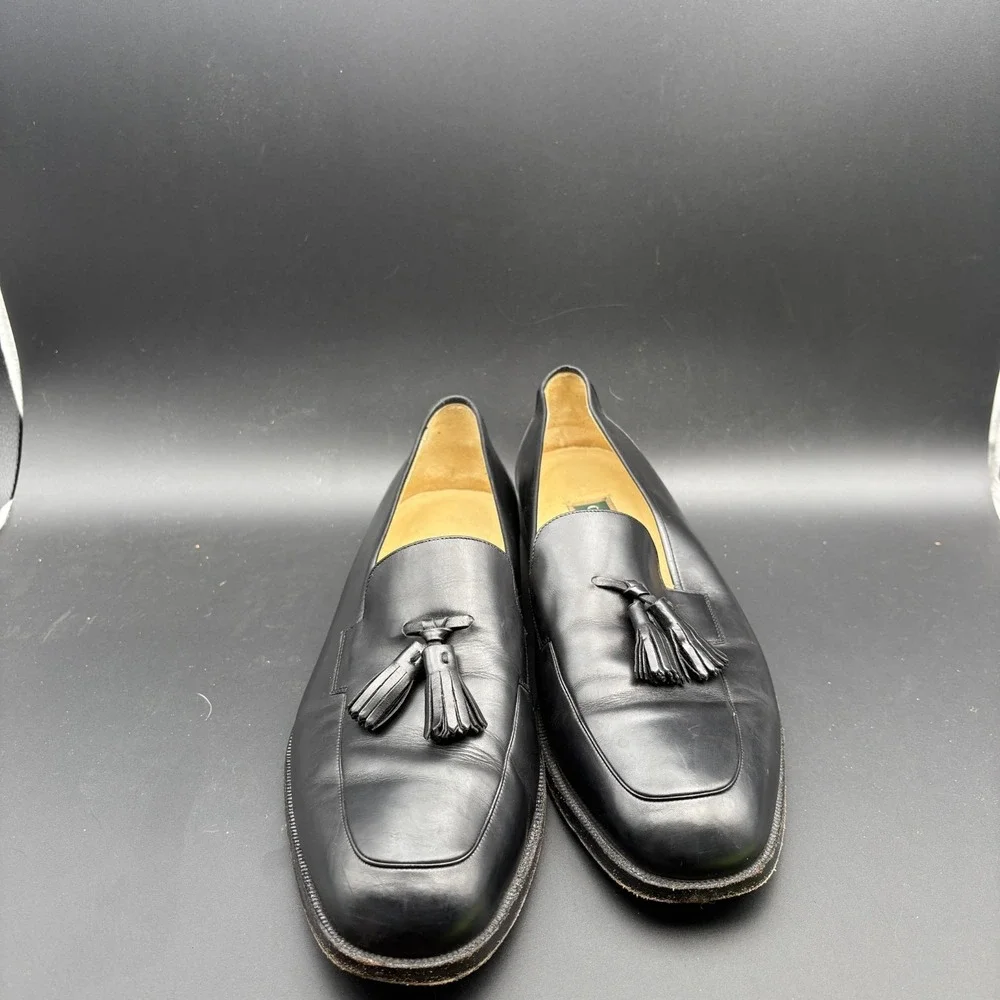 Cole Haan Bragano Men's 11M Tassel Loafers Black Upper Leather Longwing Slip On
